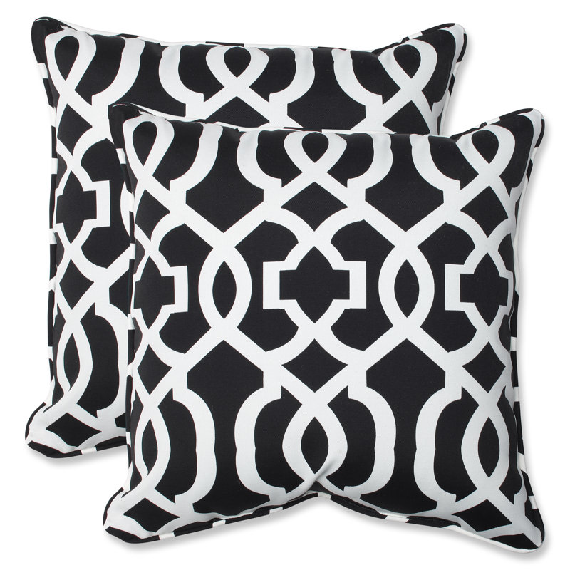 Coussin décoratif intérieur/extérieur Stark, Noir / Blanc