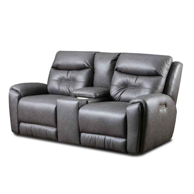 Canapé inclinable à accoudoirs arrondis 90 po, Mélange de polyester gris