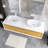 63" Wall Mounted Bathroom Vanity With White Solid Surface Top