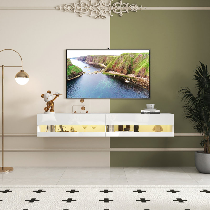 Meuble télé flottant mural 180 "avec 180 couleurs et 20 stations de charge