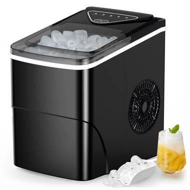 Ice Maker Countertop - Portable Ice Machine Makes 26 lbs of Ice in 24  Hours, 9 Ice Cubes in 6 Minutes, Self-Cleaning - Compact Nugget Ice Maker  with