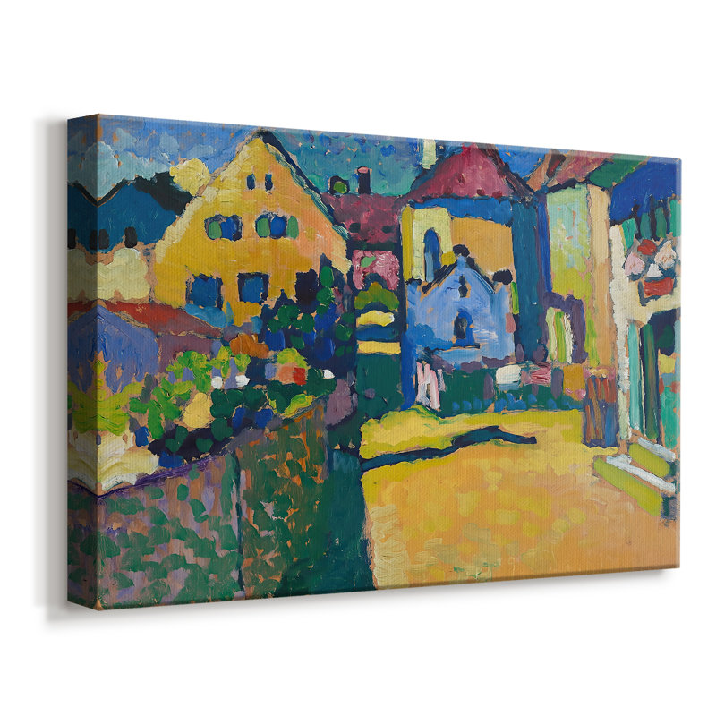 Murnau, maisons dans l'Obigore - Wassily Kandinsky - Toile tendue avec châssis - 1908, 12 x 18