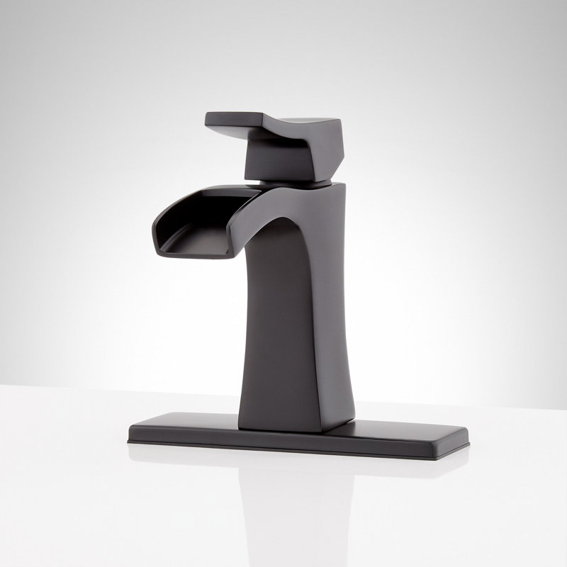 Vilamonte 1.2 GPM Single Hole Bathroom Faucet with Metal Lever Handle and Pop-Up Drain Assembly, Matte Black