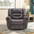  39.8" Wide Classic and Oversized Breathable Faux Leather Power Recliner with USB Port-453480230
