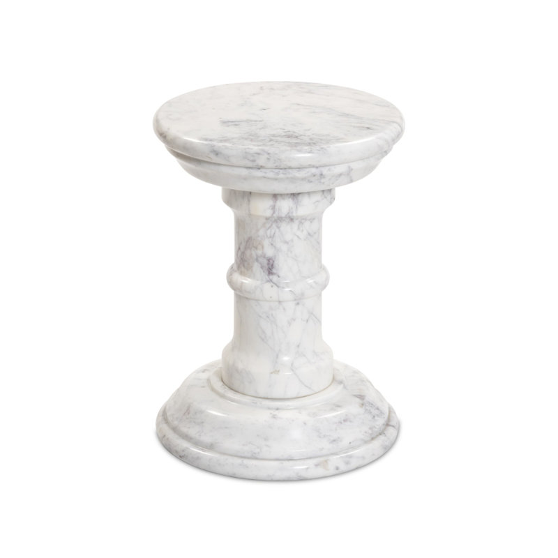 Table de bout Esparquy - Marbre blanc uni veiné