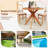 35.5 Inch Patio Wood Dining Table With Slatted Tabletop & Curved Legs For Backyard