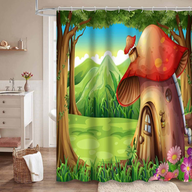 Rideau de douche à 12 crochets Forest Forest, L 72 po x l 72 po