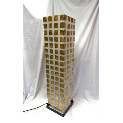 Handmade Square Shell Column Floor Lamp