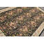 Tapis floral transitionnel en laine tissé à la main 6 pi x 9 pi noir et ivoire