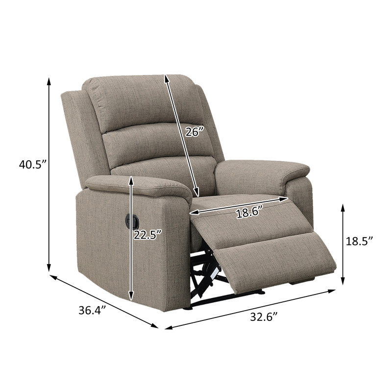 Fauteuil inclinable manuel simple, Brun
