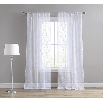 Juvenile Geometric Sheer Rod Pocket Curtain Panels