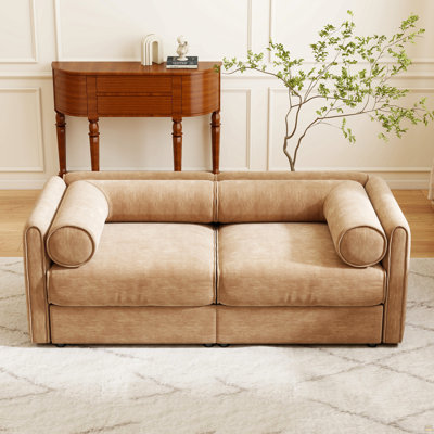 Chenille 2-Seater Sofa With Storage Seat