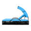 Chaise longue d'extérieur en acier avec dossier réglable, lit double de patio avec table d'appoint cachée et accoudoirs arqués, convient pour la terrasse de la piscine, le jardin et la cour-129184180