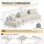 Canapé modulaire surdimensionné de 139 po - Chenille, dossiers amovibles, sans assemblage, beige / gris foncé-460643781