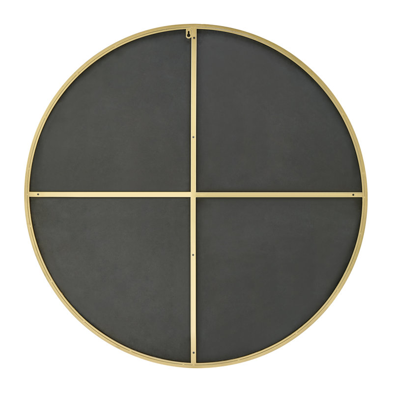 Round Metal Frame Wall Mirror Simple and Elegant Modern Design, 100cm H x 100cm W, Gold