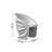 Shell-patterned fiberglass white single chair