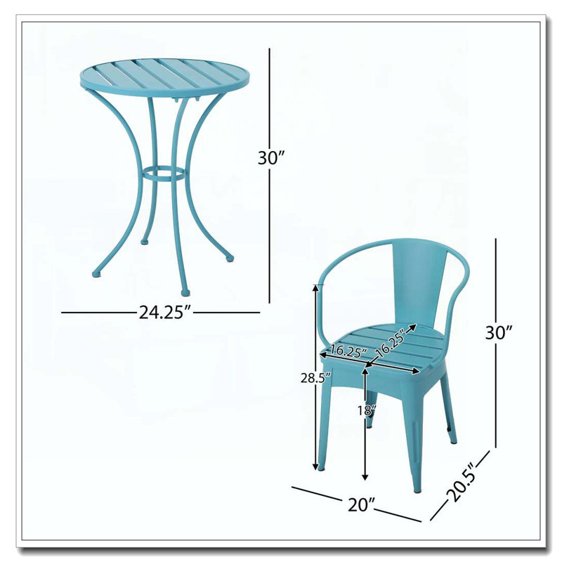 Ensemble d'extérieur 3 pièces, Bleu