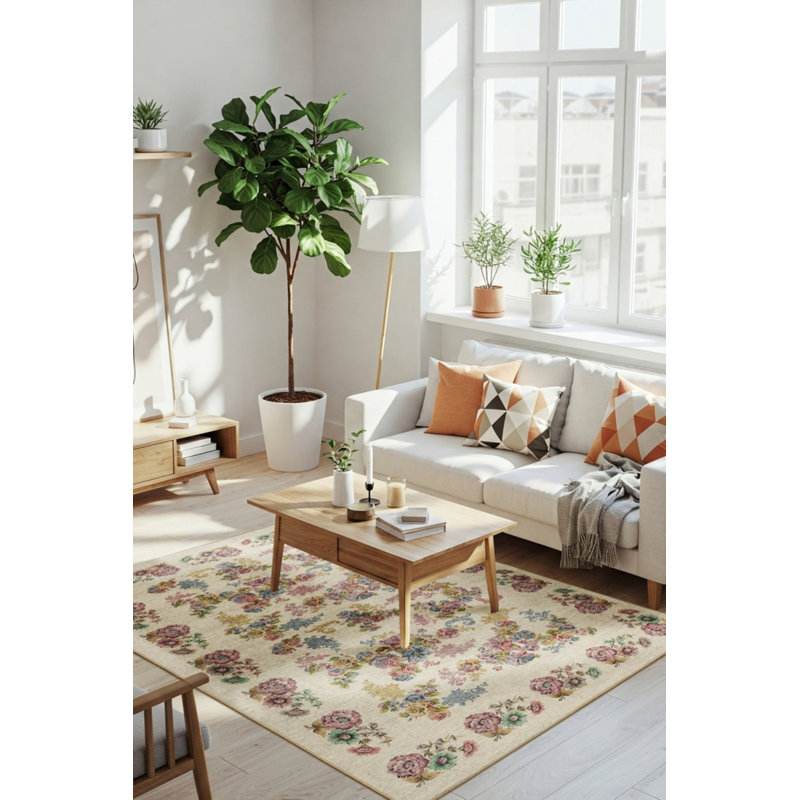 Tapis en chenille moderne Florart, Rectangle 7 pi 7 po x 10 pi 10 po