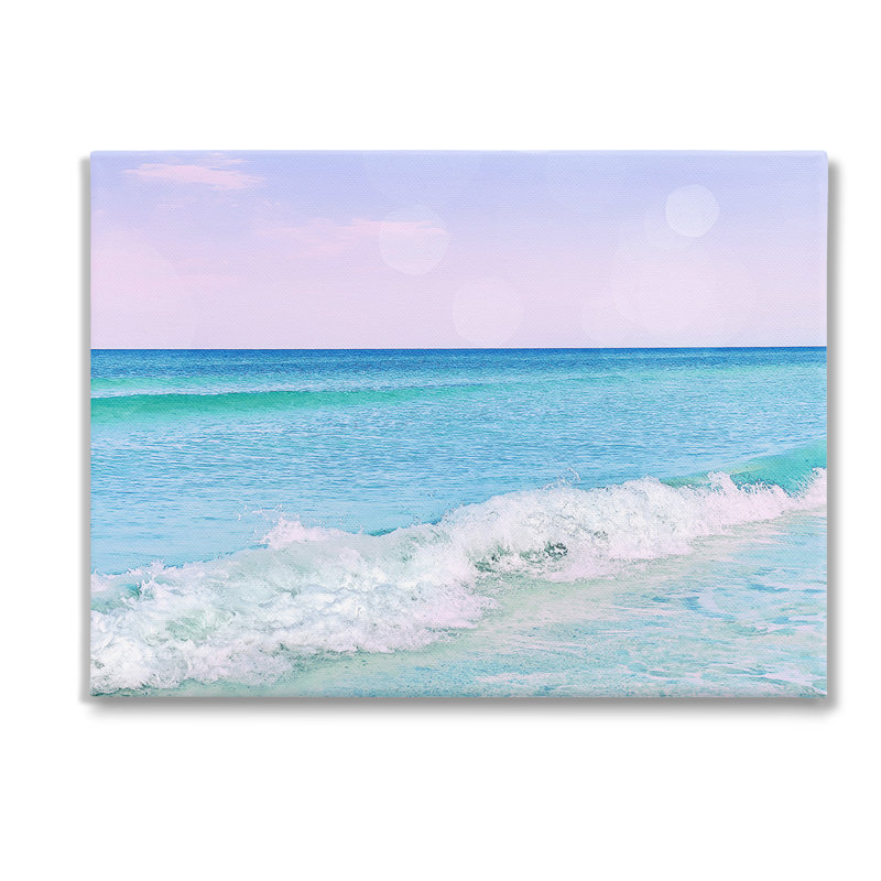 Plage avec ciel pastel, art mural sur toile par Christine Zalewski, H 36 po x l 48 po