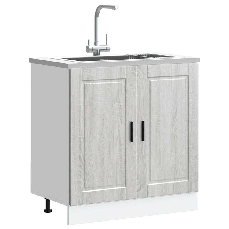 Pieds de meuble-lavabo vidaXL, 31,5 po x 18,1 po x 32,1 po, Gris Sonoma