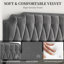 Upholstered Bed Frame with with Diamond Button-Tufted Headboard-332416920-333022944