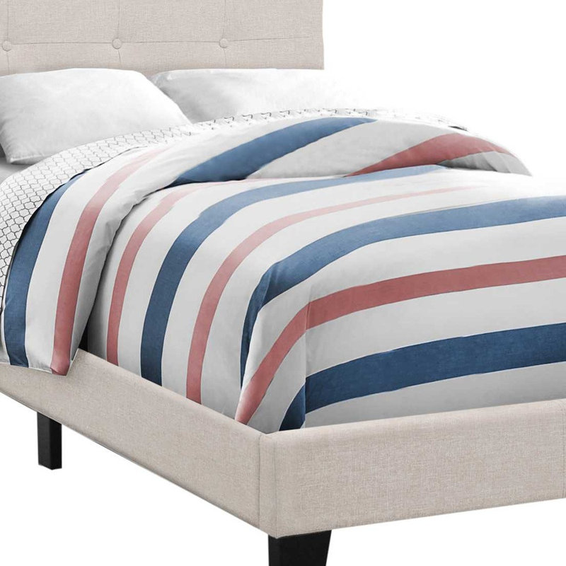  Structure de lit tapissier Madison Beige, Beige