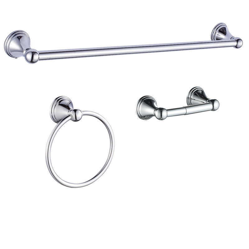 Ensemble de quincaillerie de salle de bain 3 pièces, Chrome