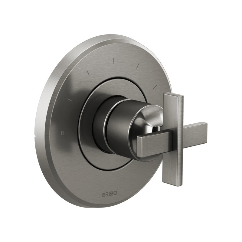 Levoir® Sensori® Thermostatic Valve Trim, Cross, Luxe Steel