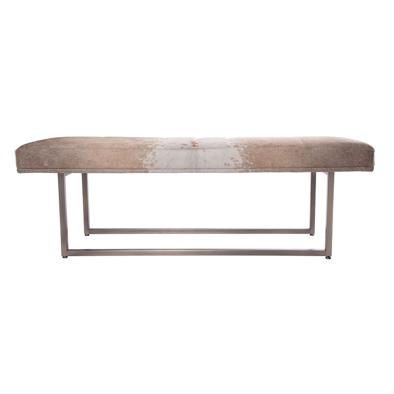 Bonita Cowhide Bench, Taupe