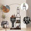Wine Bottle & Glass Rack Rustic Brown + Black