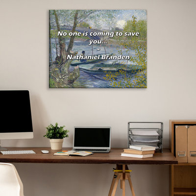 Artsy Quote "No one is coming to save you..." By Nathaniel Branden Gallery Wrapped Canvas