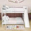 Lit superposé double en bois avec glissade et tablettes Harricharan Kids-567632833