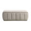 Banc de rangement spacieux en tissu taupe avec structure en contreplaqué et siège confortable