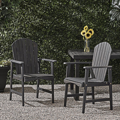 Outdoor Weather Resistant Wood Adirondack Dining Chairs (Set Of 2)