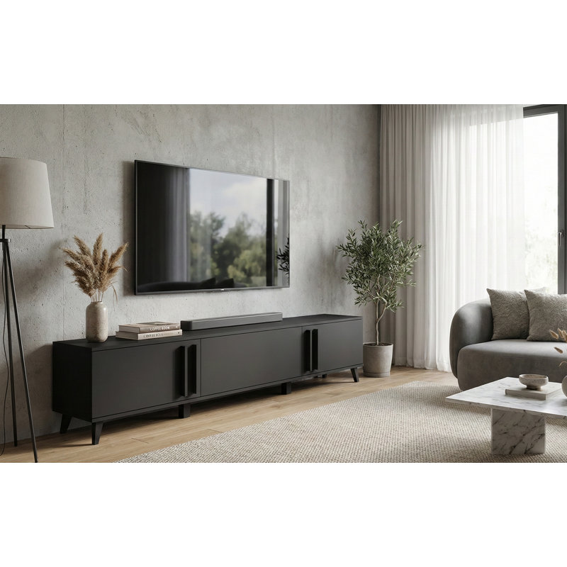 Unfinished TV Stand for TVs up to 78", Black
