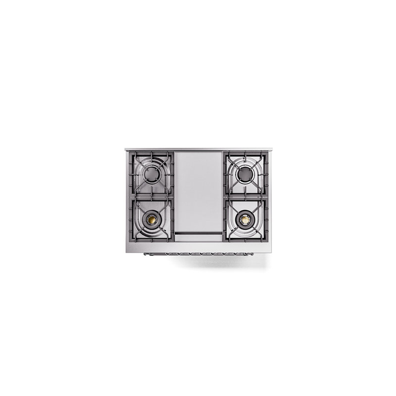 ILVE Nostalgie II 36 Dual Fuel Range, knobs, Burgundy/Chrome, Liquid Propane