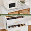 Armoire de rangement cannelée avec porte en verre et 2 tiroirs, armoire de rangement moderne-111080674