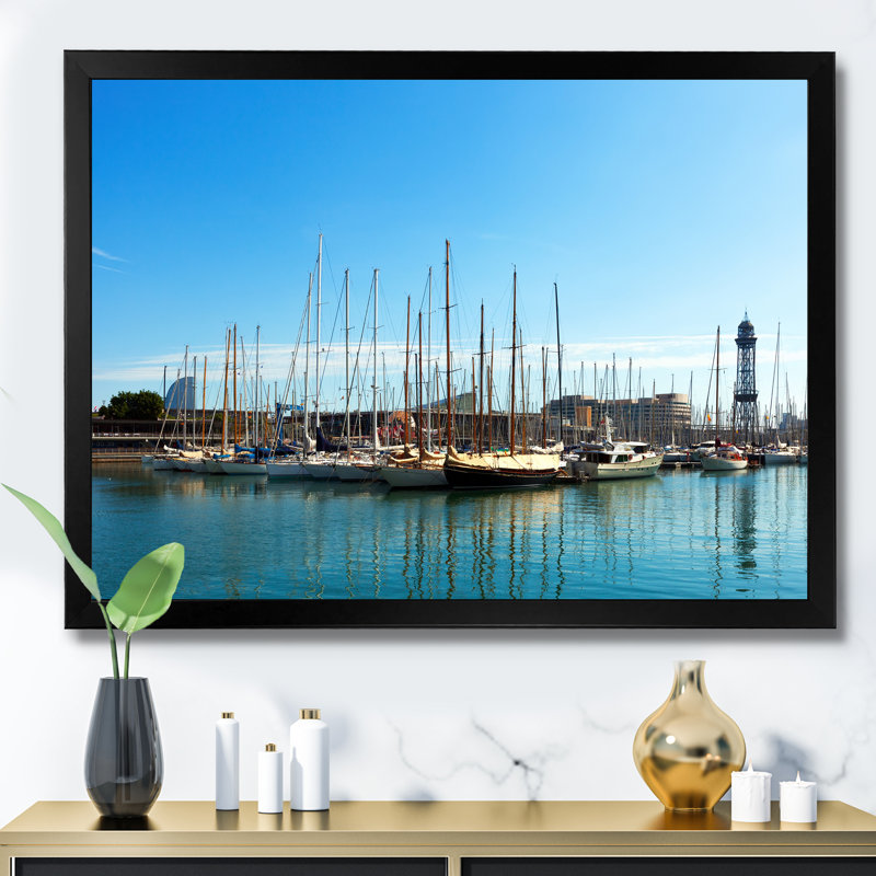 Photo Port Sérénité II - reproduction sur toile, H 16 po x l 32 po x P 1 po, Cadre photo noir