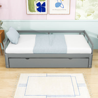 Lit de jour extensible en bois avec lit gigogne simple
