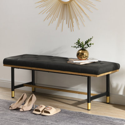 Banc rembourré en similicuir Makayla