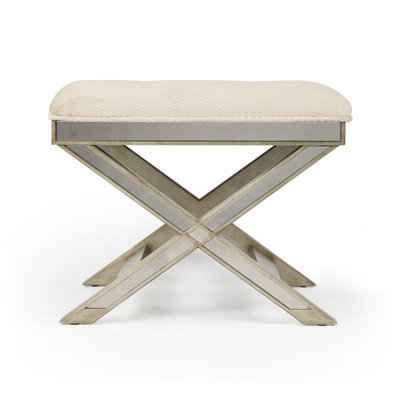 Marlo Mirrored 26"W Vanity Stool