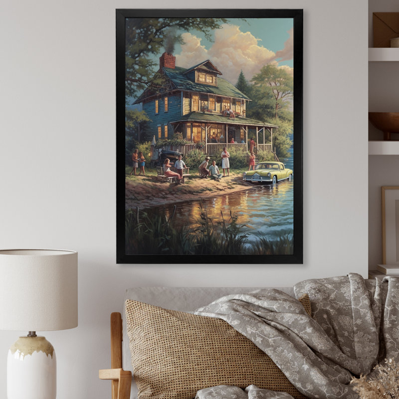 «Richae Summer Vaccation At The Cottage I», reproduction sur toile, Cadre photo noir, H 20 po x l 12 po x P 1 po