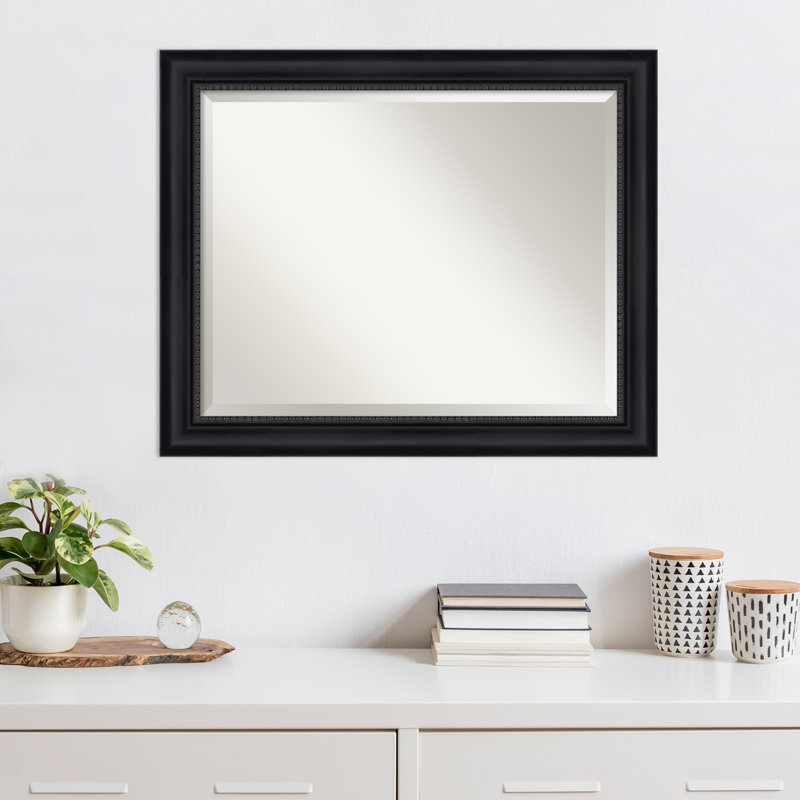 Eivin Flat Wall Mirror, 27" x 33", Black