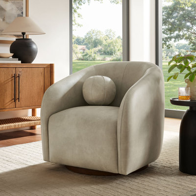 Fauteuil pivotant en cuir végétalien Jonina