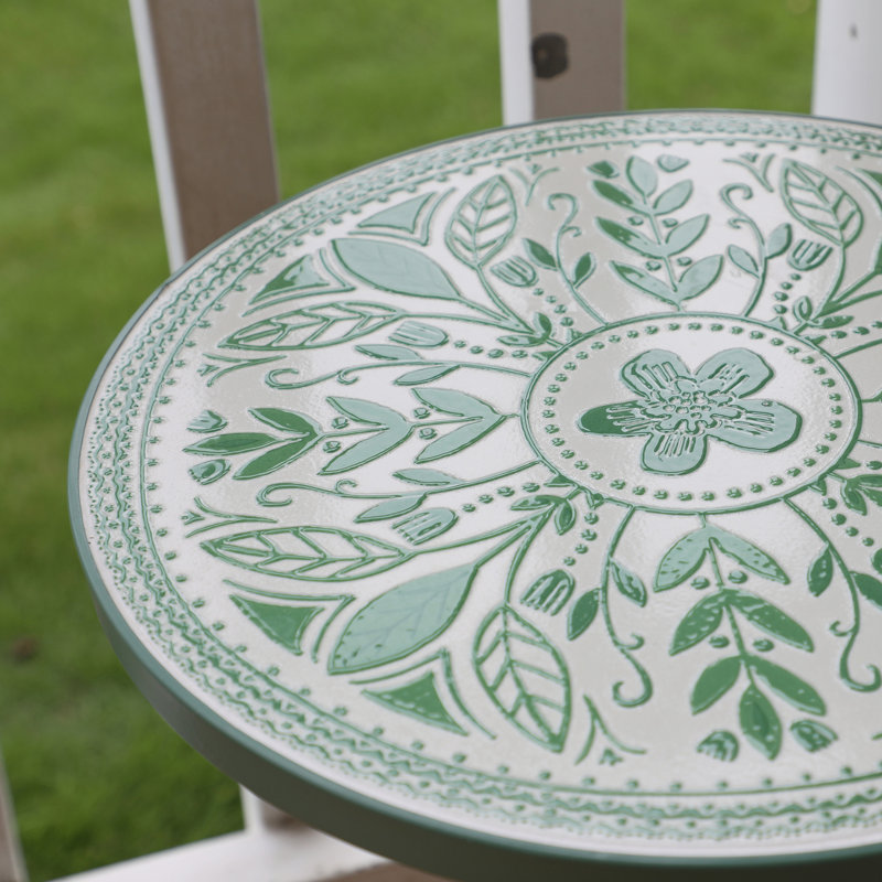  Table d'appoint en céramique, table d'appoint pour patio, support à plante rétro en métal, table d'appoint ronde pour porche, patio, balcon, décoration de salon