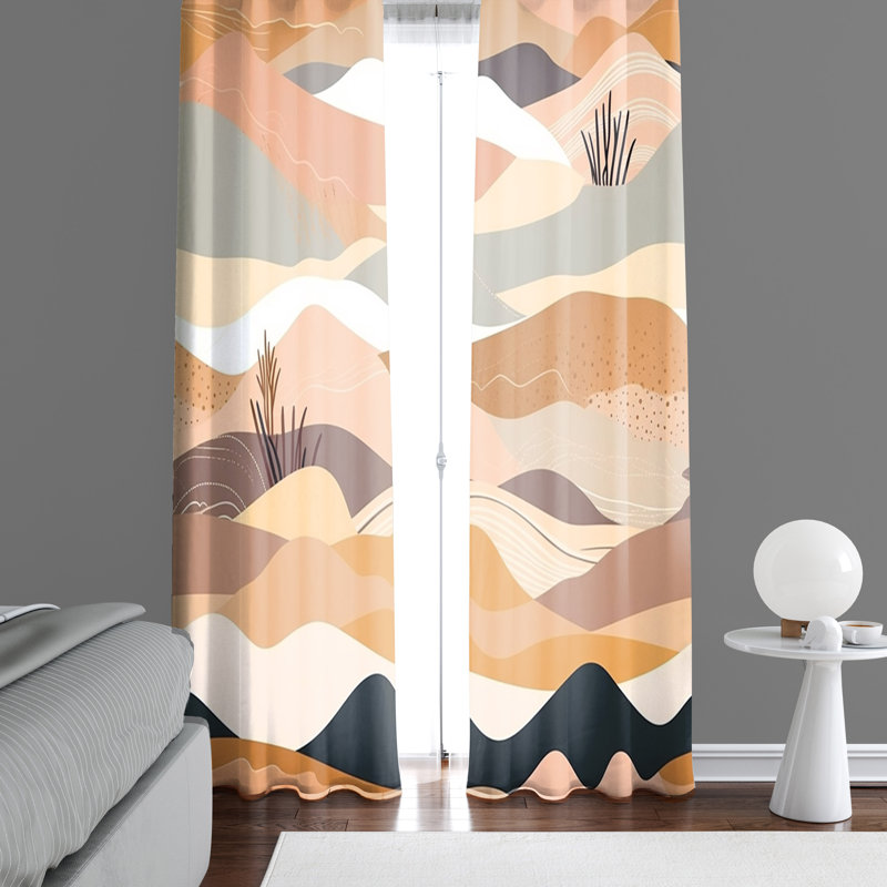 Paire de rideaux semi-transparents en polyester Beuna, L 40 po x L 82 po