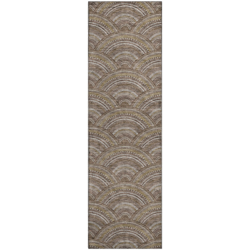 Premium Machine Washable Prisco Brown Rug, Runner 2'3" x 7'6"