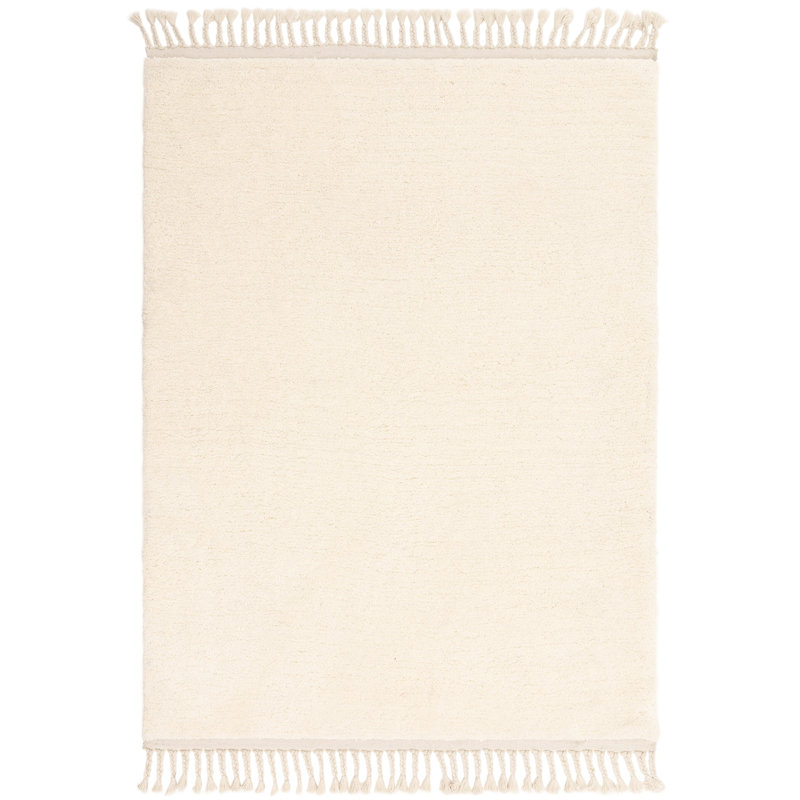 Buckmiller Plain Moroccan Machine Woven Cream Area Rug, Rectangle 120 x 170cm