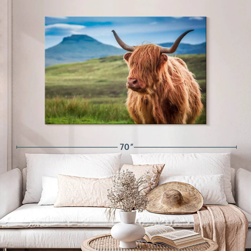Brampt Furry Highland Cow, 34" H x 51" W