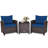 Ensemble de conversation en rotin de trois articles avec coussins-64417750